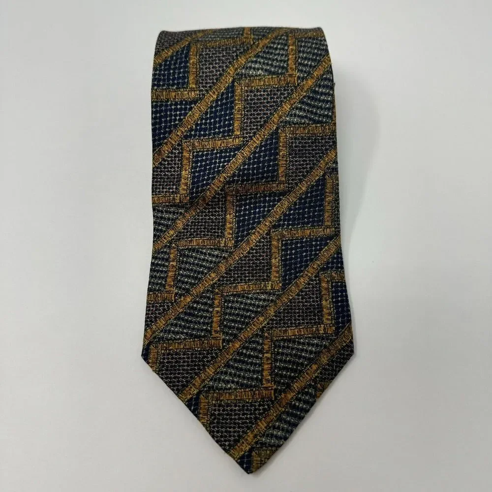 Ermenegildo Zegna Multicolor Geometric Triangle Silk Italy Tie‎ 59